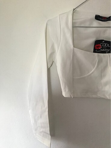 38 Beden Esnek beyaz crop