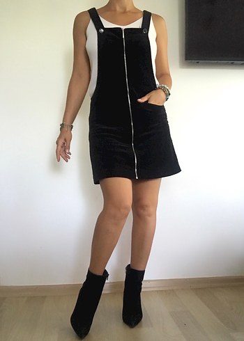 Kadife Askılı elbise - Görsel 4