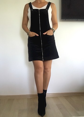 Kadife Askılı elbise - Görsel 3