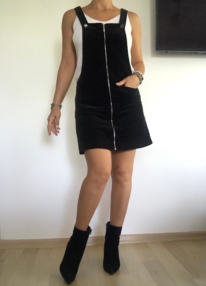 Kadife Askılı elbise - Görsel 4