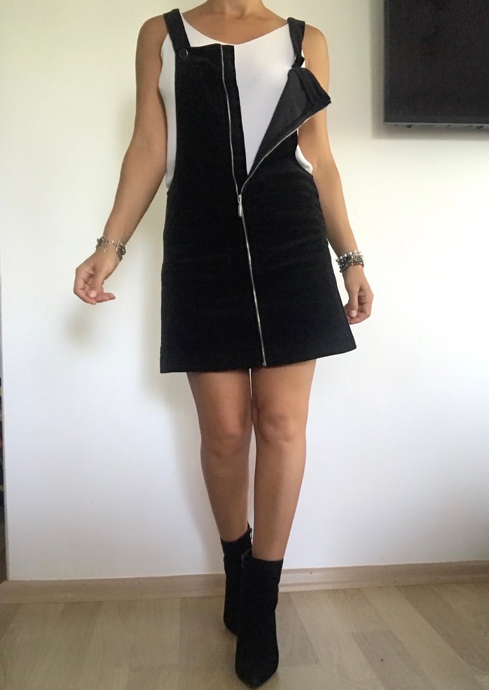 Kadife Askılı elbise - Görsel 5