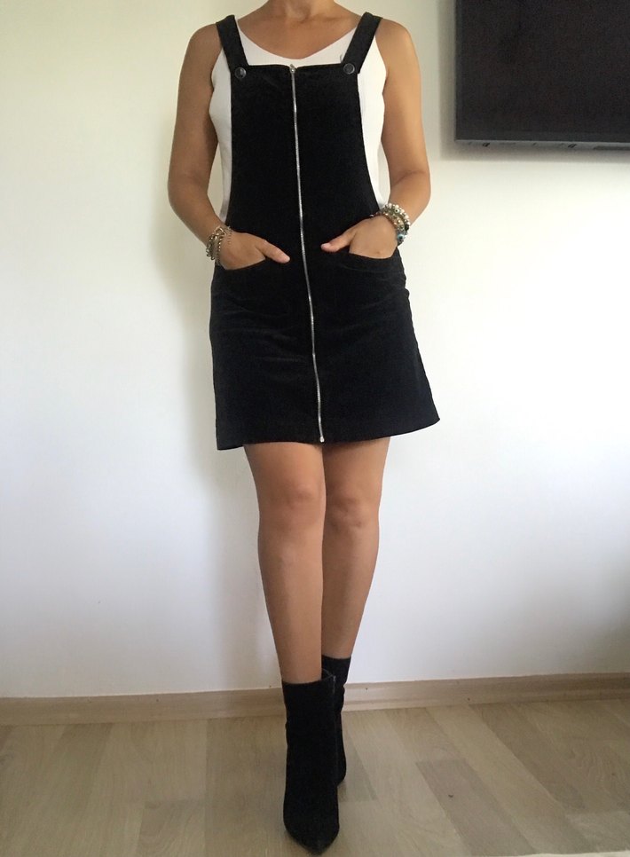 Kadife Askılı elbise - Görsel 3