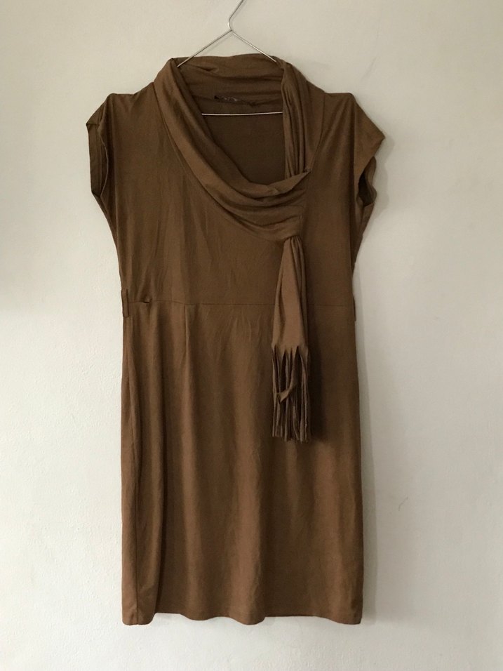 Yumuşak Süet Ofis Elbise - Görsel 5