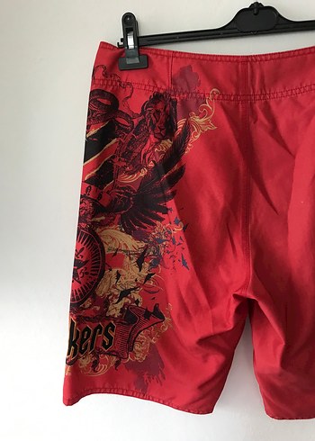 Baskılı Kırmızı Erkek Mayo Şort - Görsel 2