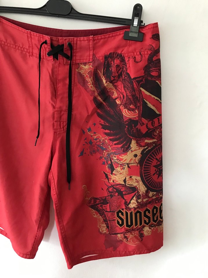 Baskılı Kırmızı Erkek Mayo Şort - Görsel 4