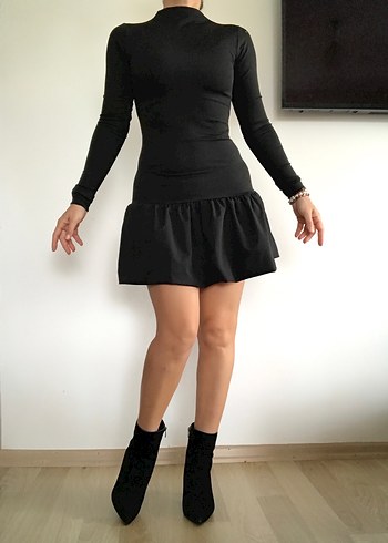 Siyah Esnek Elbise - Görsel 3