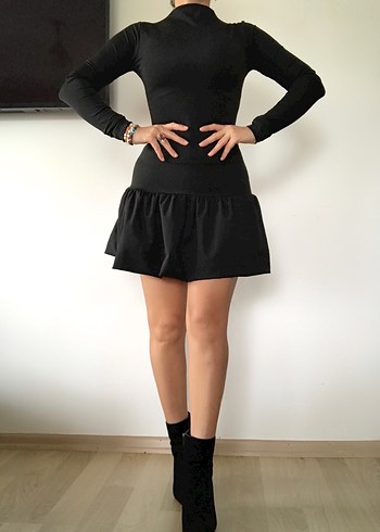 Siyah Esnek Elbise - Görsel 2