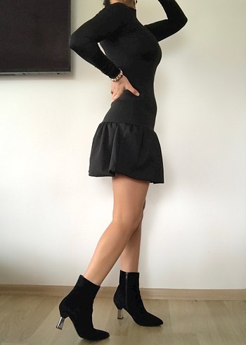 Siyah Esnek Elbise - Görsel 4