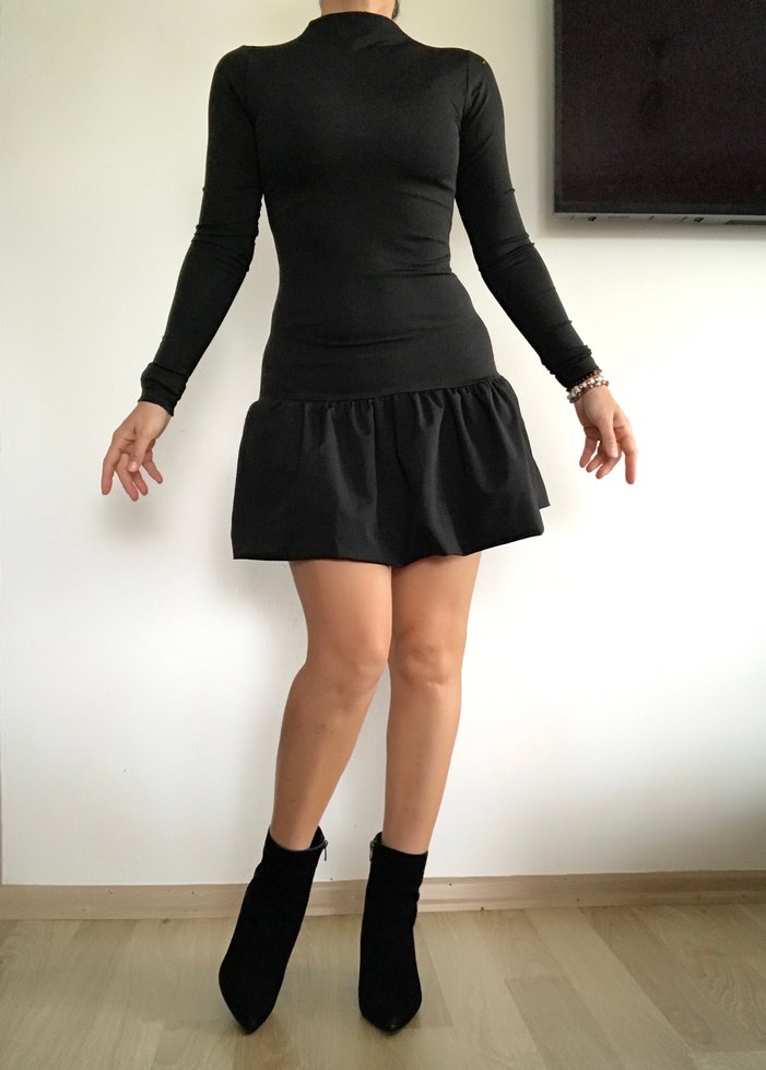 Siyah Esnek Elbise - Görsel 3