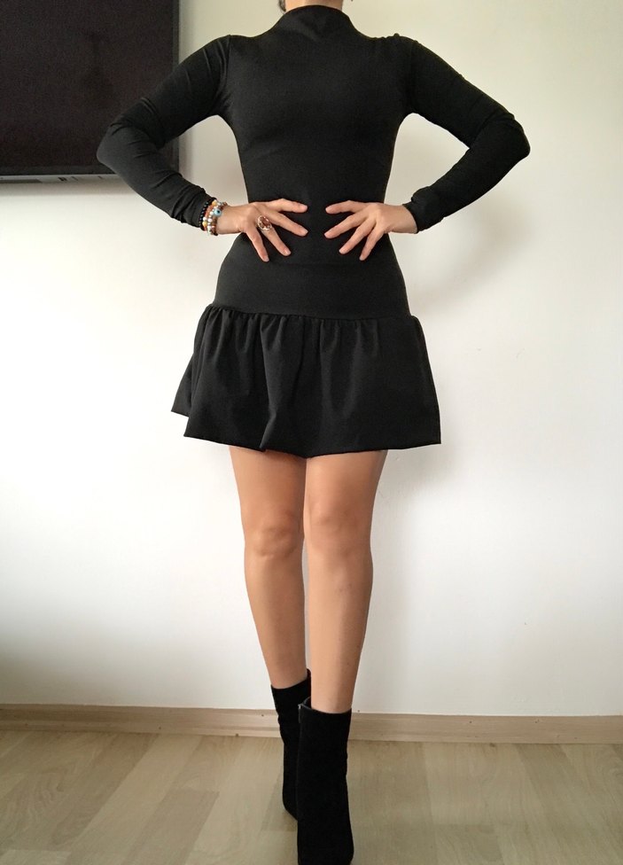 Siyah Esnek Elbise - Görsel 2