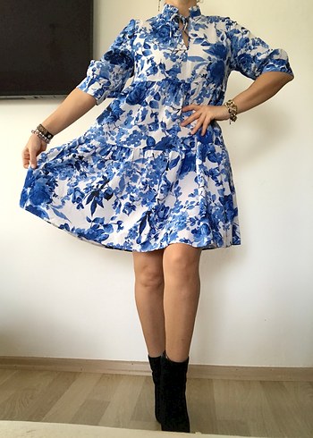 Desenli elbise - Görsel 14