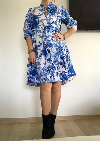 Desenli elbise - Görsel 17