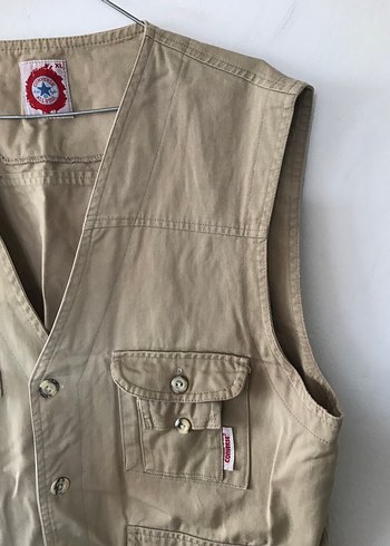 Bej Düğmeli Çok Cepli Erkek Avcı Yelek - Görsel 7
