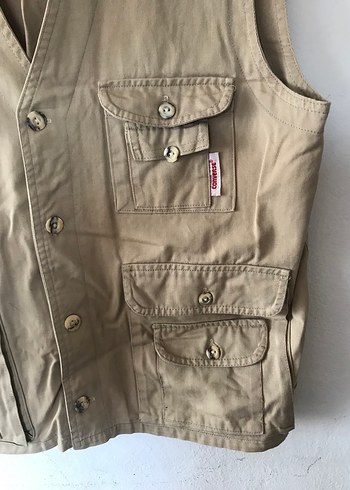 Bej Düğmeli Çok Cepli Erkek Avcı Yelek - Görsel 4