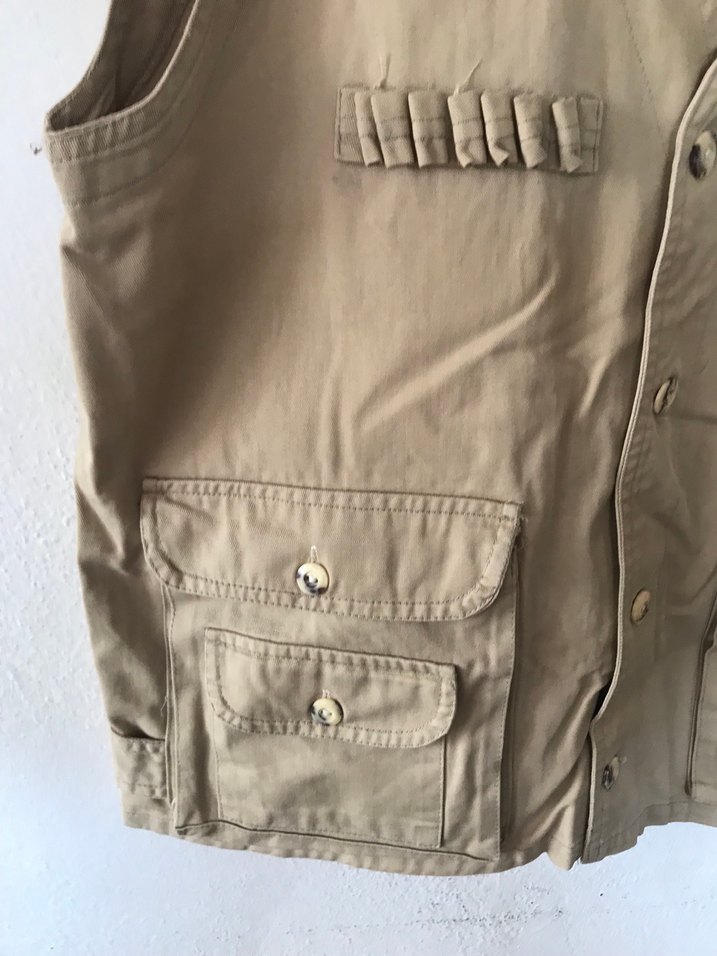Bej Düğmeli Çok Cepli Erkek Avcı Yelek - Görsel 2