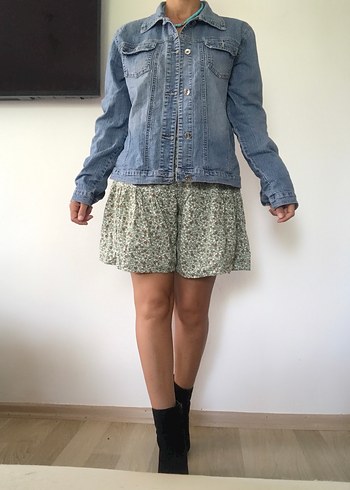 Kadın Açık Mavi Denim Ceket Uzun Kollu