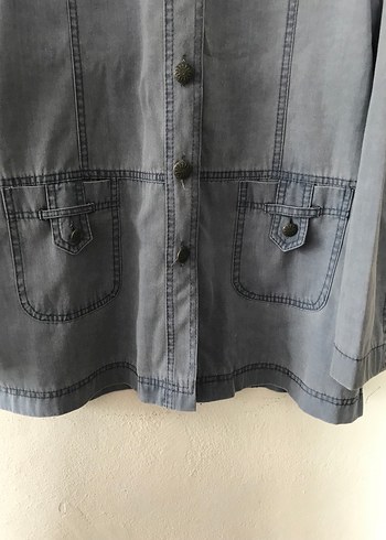 38 Beden Düğmeli Kadın Denim Kot Ceket