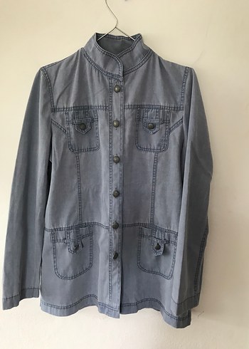 Düğmeli Kadın Denim Kot Ceket