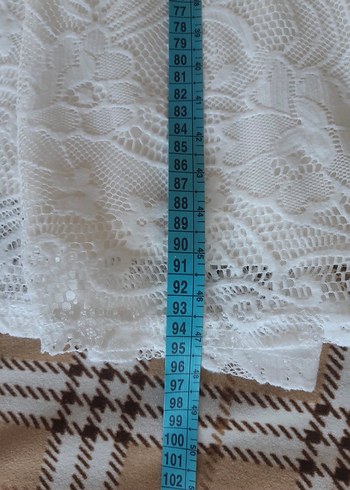 Yumuşak Güpür Beyaz Elbise - Görsel 15