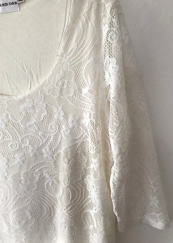 Yumuşak Güpür Beyaz Elbise - Görsel 10