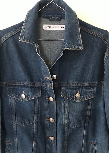 34 Beden lacivert Renk Düğmeli Lacivert Kadın Denim Ceket