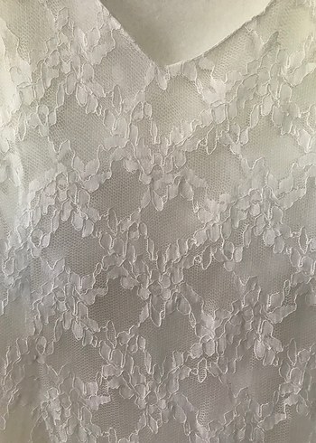 Dantel Beyaz Elbise - Görsel 12