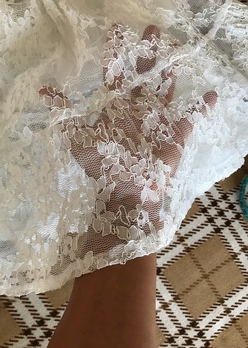 Dantel Beyaz Elbise - Görsel 16