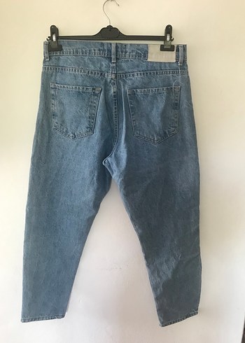 32 Beden mavi Renk Mavi Ünisex Denim Loose Fit Jean