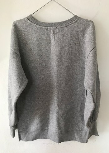 Diğer Gri Kadın Bisiklet Yaka Salaş Sweatshirt