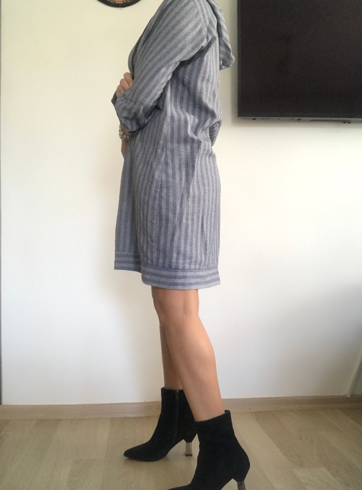 Çizgili düğmeli tunik - Görsel 5