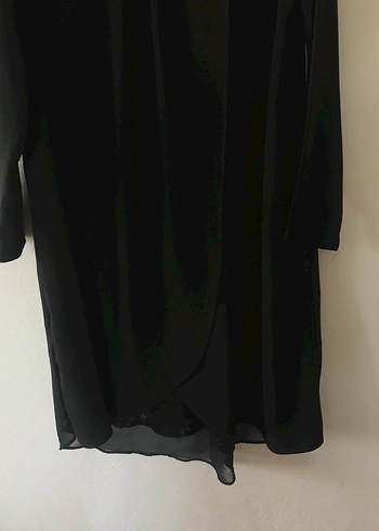 Siyah Uzun Çapraz Bağlama Tunik - Görsel 5