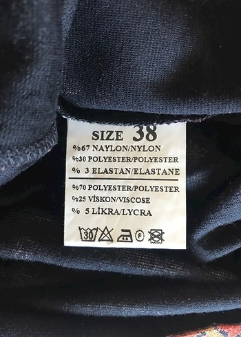 Desenli Bohem Yüksek Yaka Elbise - Görsel 13