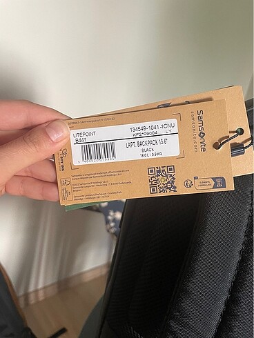 Beden siyah Renk Samsonite litepoint laptop sırt çantası 15.6