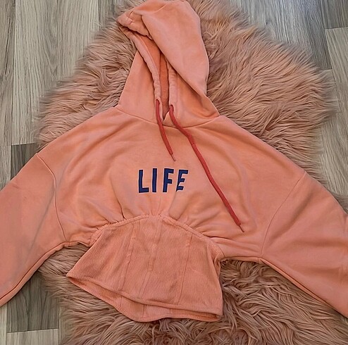 Bershka pembe korseli sweat