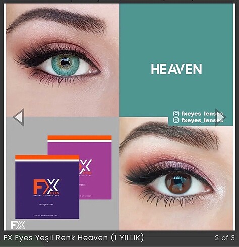 Fx Eyes Marka Numarasız Yıllık Kullanım Mavi-Yeşil Lens