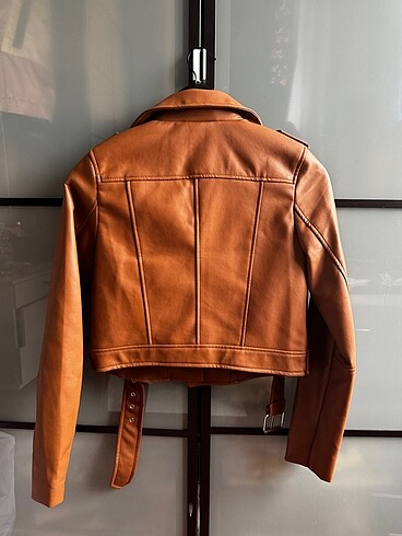 xs Beden Stradivarius Kahverengi-Taba Deri Ceket