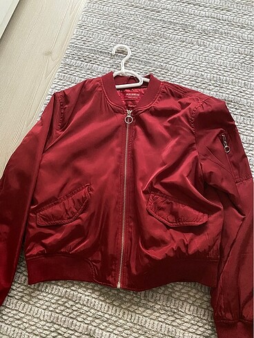 Bordo bomber ceket