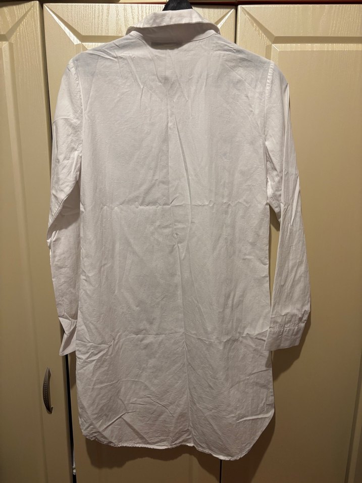 Beyaz Uzun Kollu Baskılı Gömlek - Görsel 3