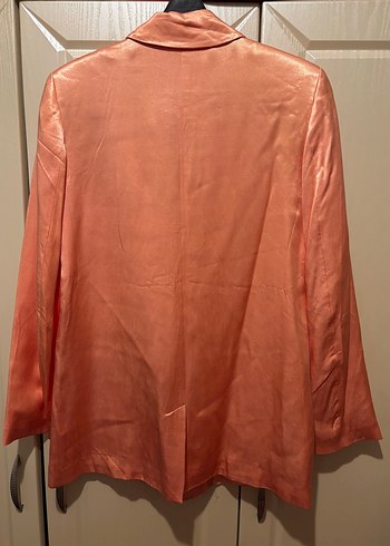 Parlak Pembe Kadın Midi Blazer Ceket - Görsel 3