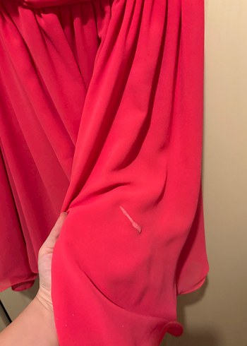 Kırmızı Drapeli Mini Abiye Elbise - Görsel 5