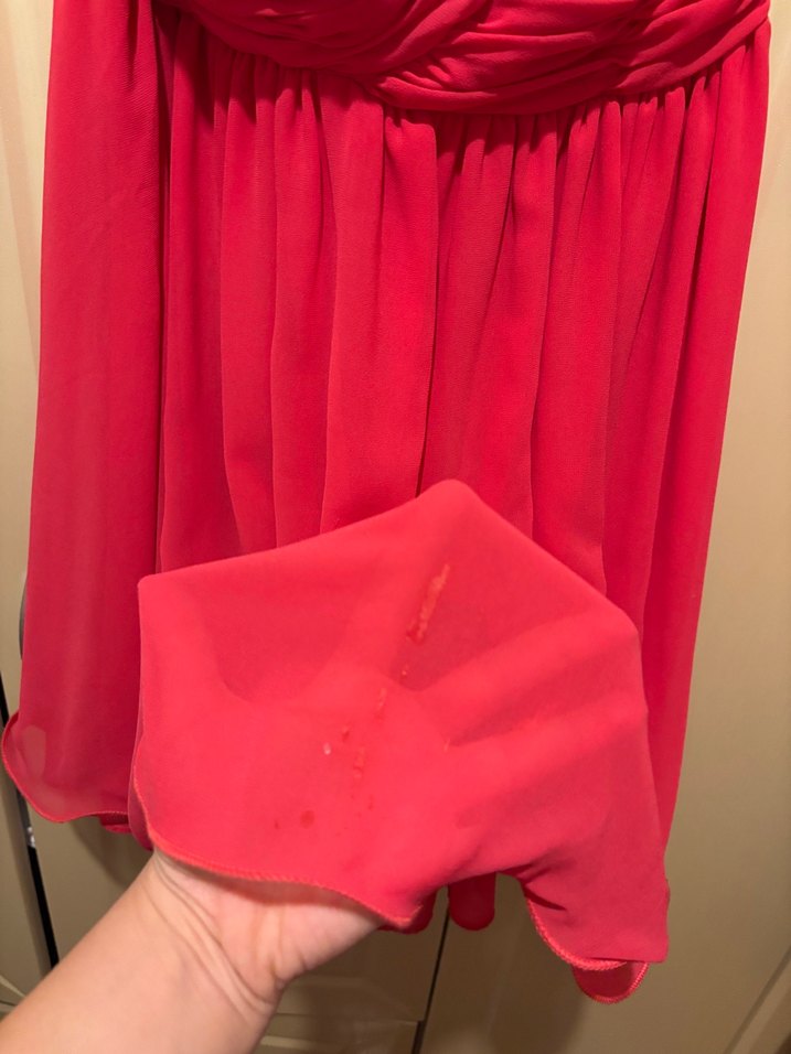 Kırmızı Drapeli Mini Abiye Elbise - Görsel 4