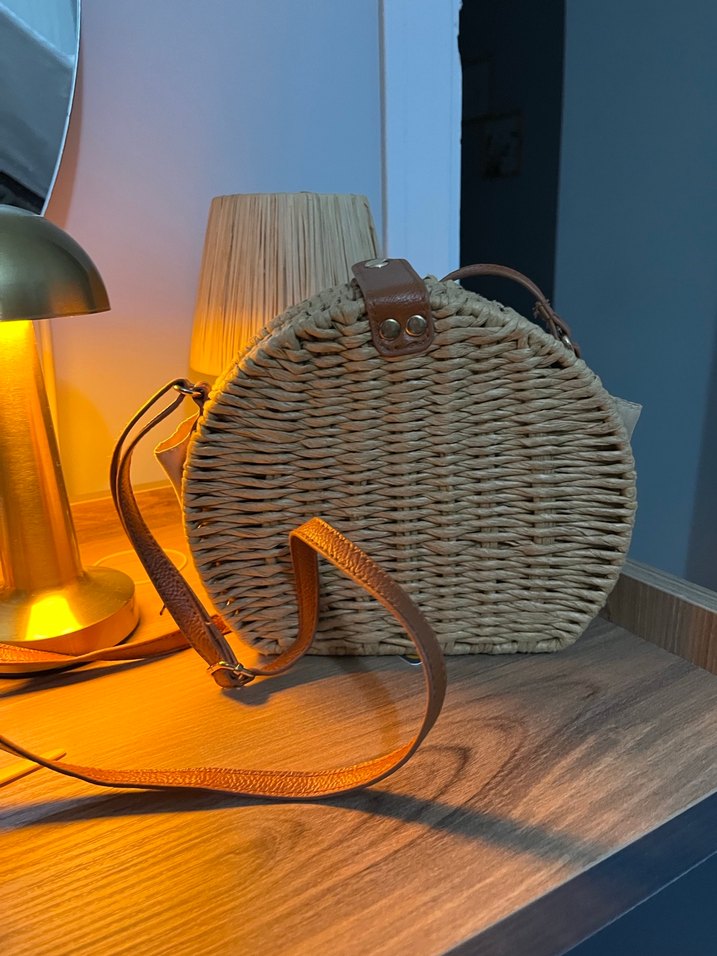 Bej Nakışlı Bohem Örgü Kadın Çantası - Görsel 2