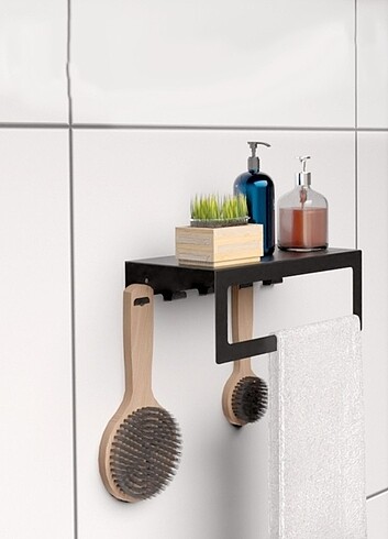 Diğer Banyo rafı duvara monte kancali havluluk