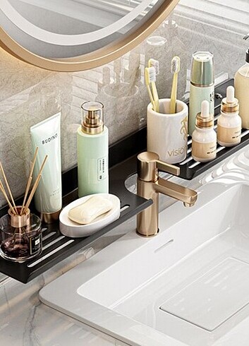 Beden banyo depolama tutacağı şampuan rafı