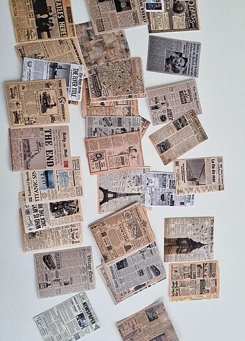  Beden 63 parça scrapbook gazete kağıdı sticker