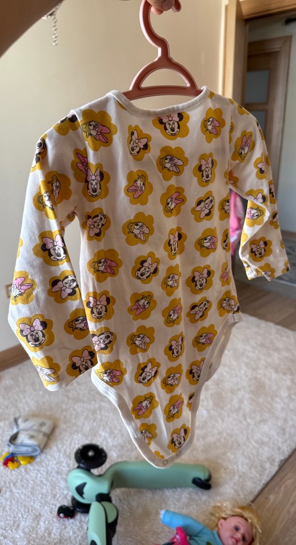 Sarı Desenli Uzun Kollu Bebek Body - Görsel 4