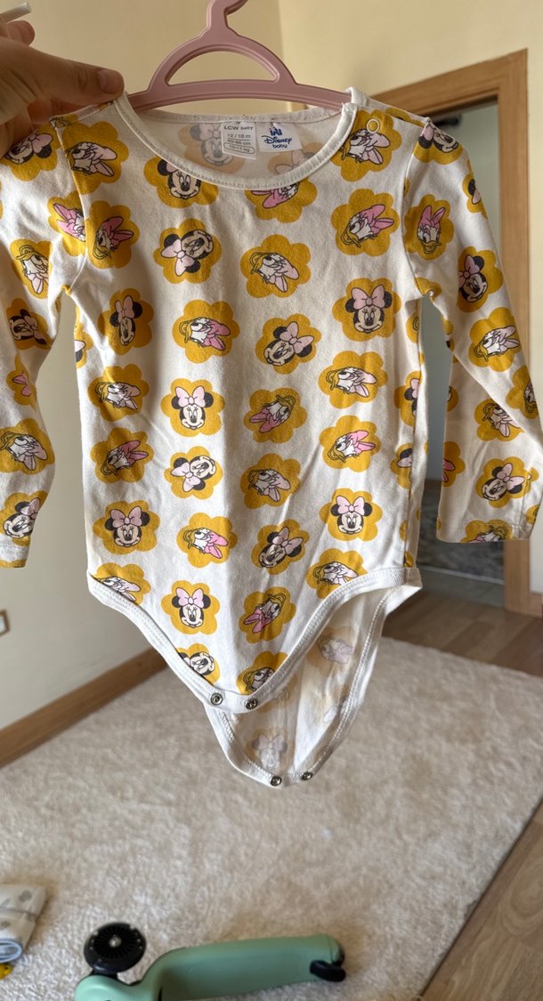 Sarı Desenli Uzun Kollu Bebek Body - Görsel 2