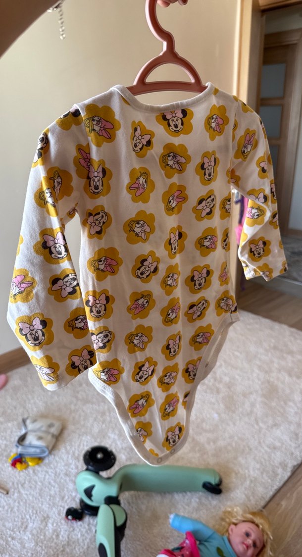 Sarı Desenli Uzun Kollu Bebek Body - Görsel 5