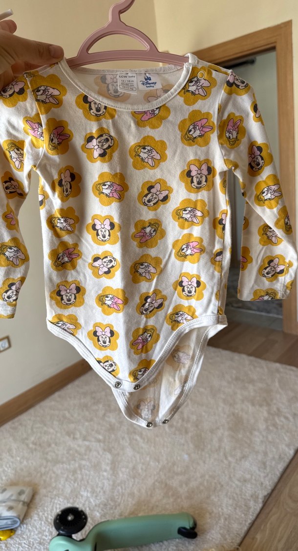 Sarı Desenli Uzun Kollu Bebek Body - Görsel 3