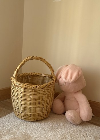 Diğer Bej Hasır Kulplu Sepet
